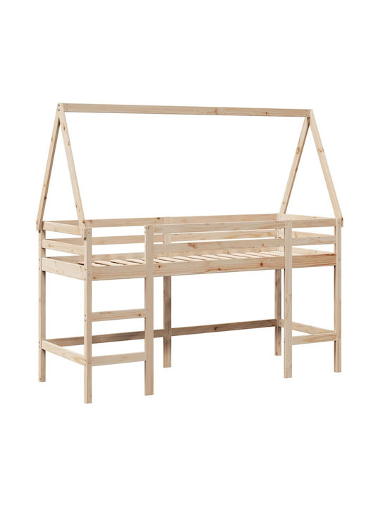 Kinderbett Hochbett Einzeln Weiß für Matratze 8...