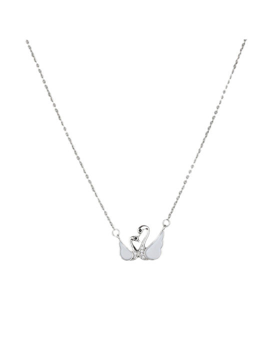 Swan Necklace Chain Dj-002-1 Silver