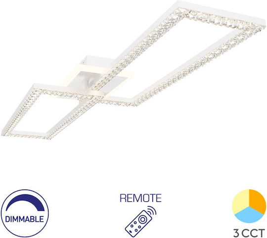 Braytron Plafonieră de Tavan Albă cu LED Integrat și Cristale