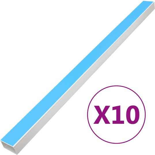 vidaXL Κανάλι Καλωδίων με Αυτοκόλλητο Δαπέδου από Πλαστικό Λευκό 1m