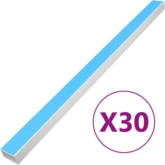 vidaXL Cable Channel with Sticker Floor made of Plastic White 1m