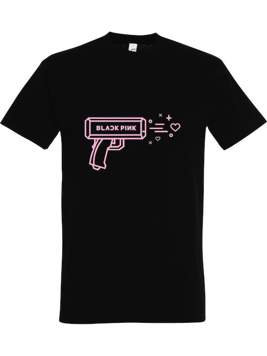 Kids T-shirt Black Blackpink Gun Hearts