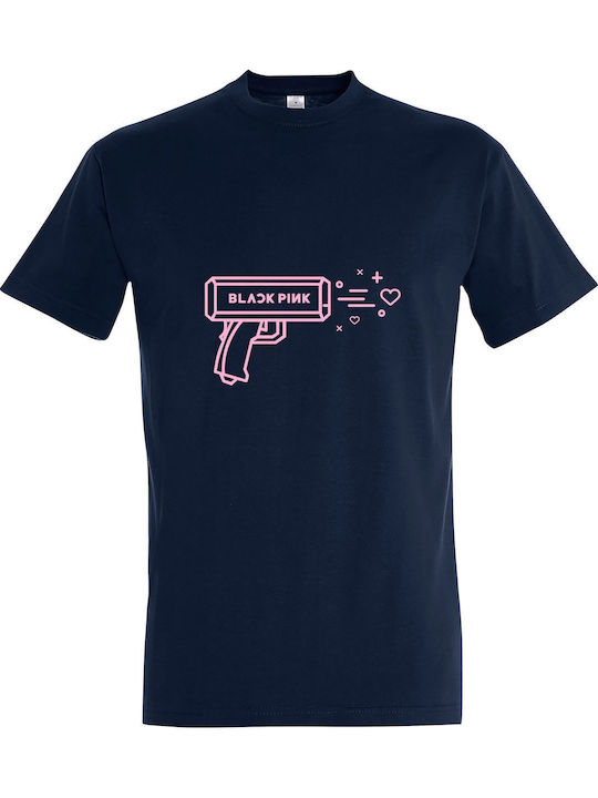 Kids T-shirt French Navy Blackpink Gun Hearts