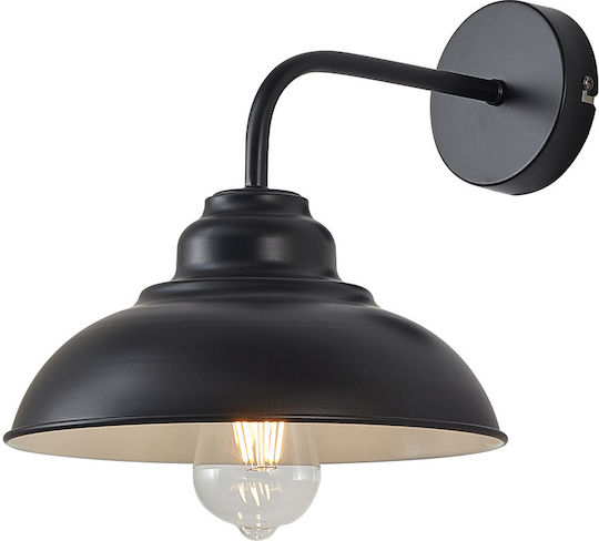 Braytron Lamp Wall with Socket E27 Black 32cm