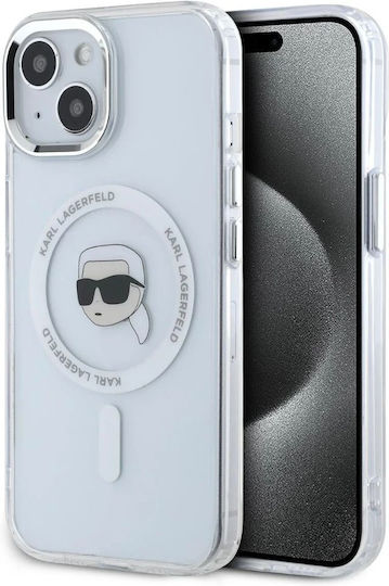 Karl Lagerfeld Karl Head Magsafe Umschlag Rückseite Kunststoff / Silikon Transparent (iPhone 15)