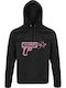 Kinder-Sweatshirt mit Kapuze und Taschen Black Blackpink Gun Hearts