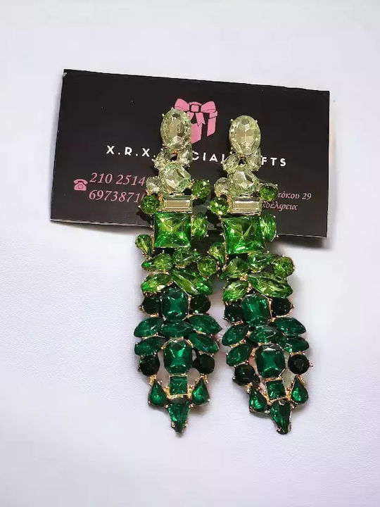 Dangling Earrings in Green Shades