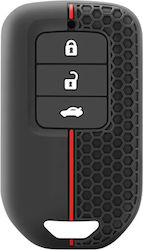 Car Key Cover Case made of with 3 Buttons for Honda in Black Color