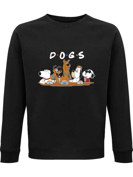 Friends Scooby Doo Snoopy Dogs Sweatshirt Black