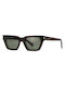 Ysl Calista Women's Sunglasses with Brown Tartaruga Plastic Frame and Green Lens SL 633 002