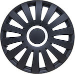 Carman Car Hubcap Set 14" 4pcs Black /Black