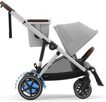 Cybex E-Gazelle S Kinderwagen Geeignet für Neugeborene Lava Grey Silver Frame 14.7kg