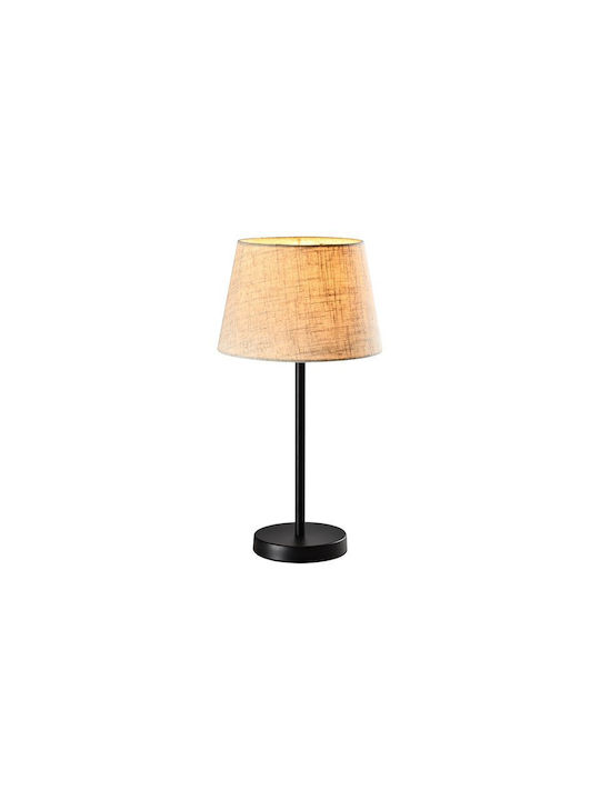 Led7 Metal Table Lamp for Socket E27 with Black Shade and Base