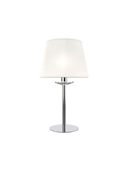 Led7 Metal Table Lamp for Socket E14 with White Shade and Base