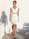 Desiree Dress Draped White