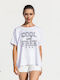 Desiree Γυναικείο Oversized T-shirt Λευκό