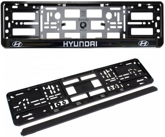 European Plastic Carbon Logo Hyundai License Plate Frame 1 Piece