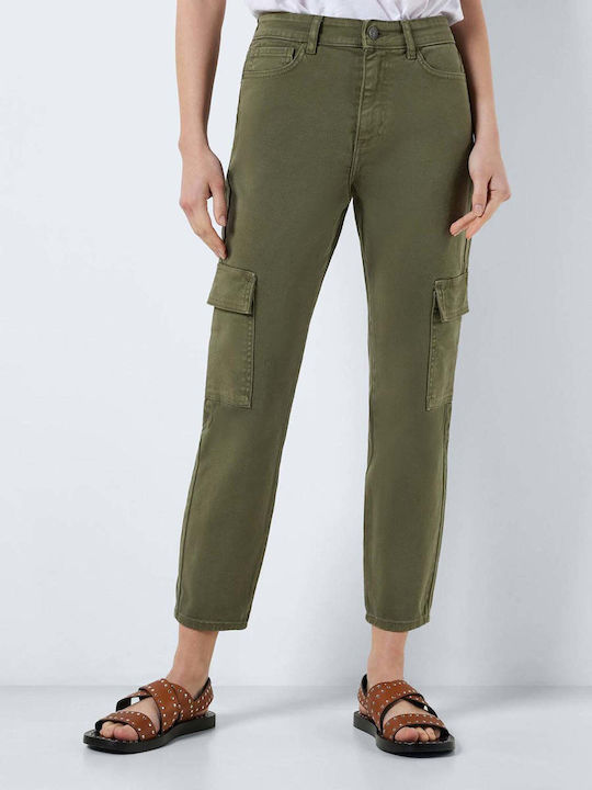 Noisy May Damen Stoff Cargo Hose khaki