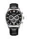 Le Dom Men's Watch Chronograph Battery with Black Leather Strap