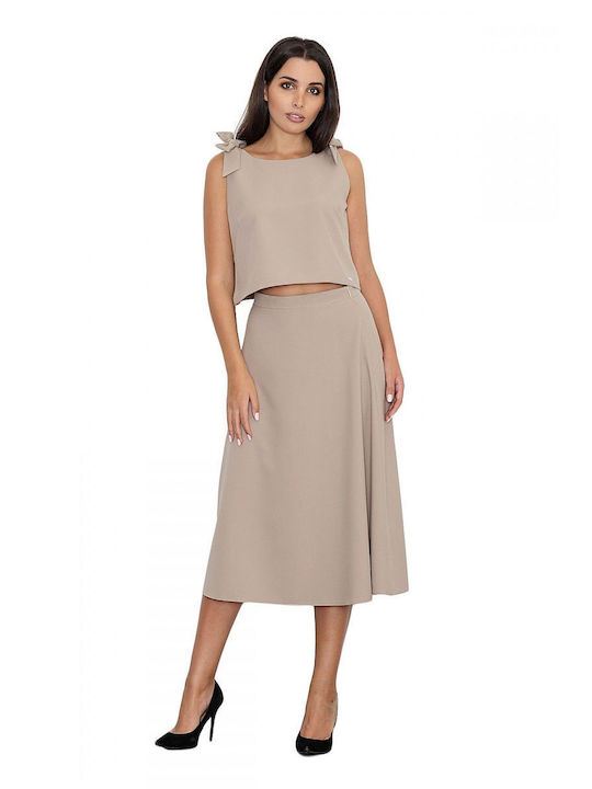 Figl Set with Skirt in Beige color