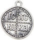 Konstantinato Flourish Pendant Silver Antique 24mm 25pcs