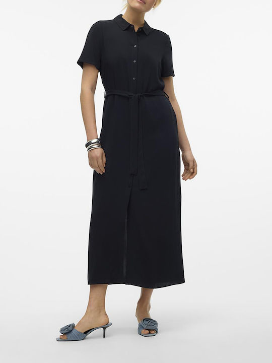 Vero Moda Maxi Rochie cu cămașă Rochie negru simplu