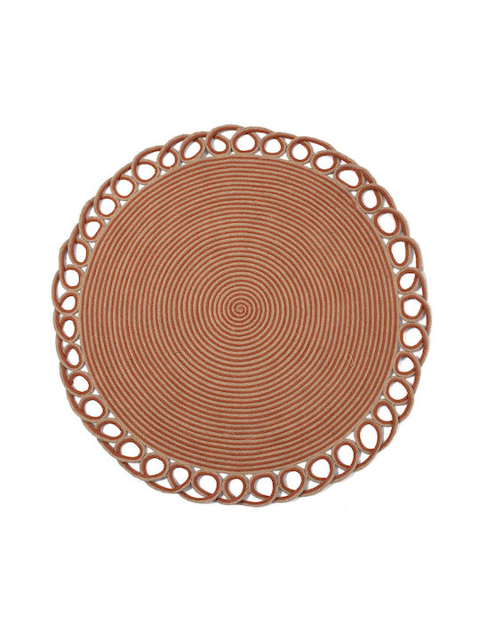 Silk Fashion 1911 Rug Round Summer from Jute Rust