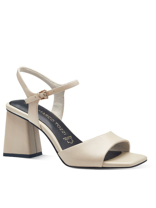 Marco Tozzi Leder Damen Sandalen Anatomisch in Beige Farbe