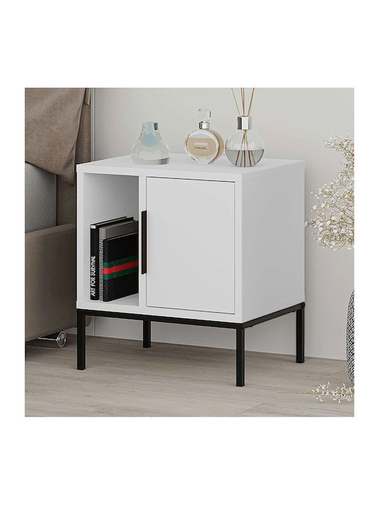 Κομοδίνο Glynn Ξύλινο Λευκό 45x35x50cm GP037-02...