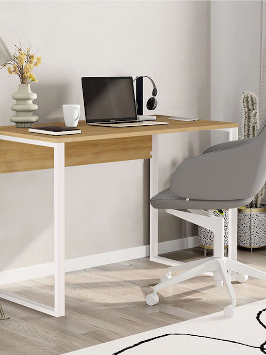 Desk Inna Wooden Sapphire Oak/white with Metal ...