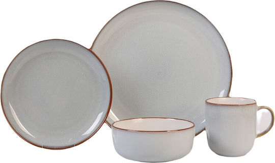 Cryspo Trio White Ceramic Dinnerware Set 20pcs