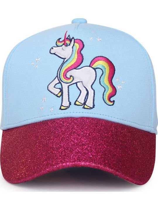 Flapjackkids Kids' Hat Jockey Fabric Sunscreen 50+ Unicorn Blue