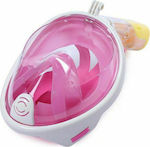 Ocean Diving Mask Full Face with Breathing Tube in Pink color