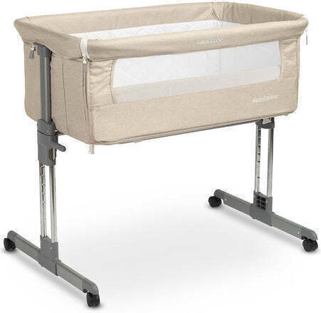 Caretero Λίκνο Sleep2gether με Στρώμα, Πλαϊνό Άνοιγμα και Ρόδες