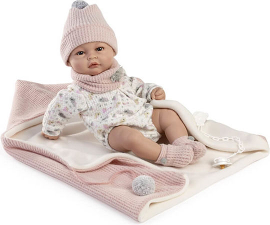 Berbesa Martina Baby-Puppe Mit Rosa Decke 42 cm