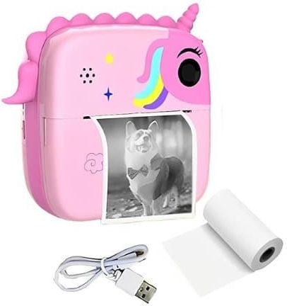 Unicorn Kinderkamera mit Thermodruck Rosa