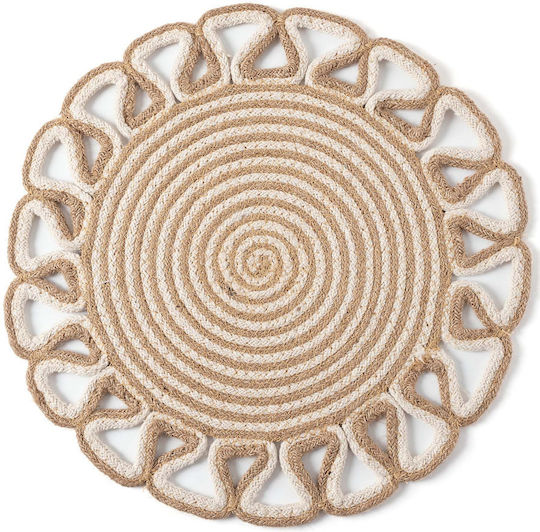 Silk Fashion Platzdeckchen Rund Korbweide Beige 38cm 1Stück