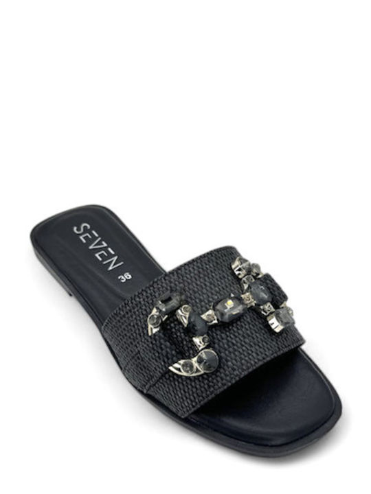 Seven Women's Flat Sandals in Black Color