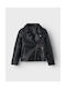 Name It Kids Leather Jacket Long Black