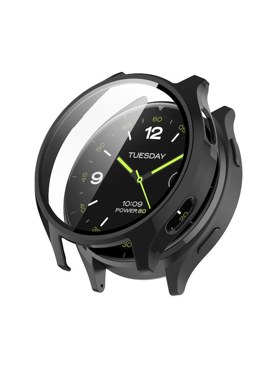 Πλαστική Θήκη με Τζαμάκι σε Μαύρο χρώμα για Xiaomi Watch 2