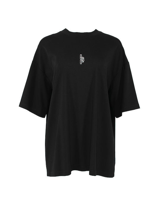 Less Sonder Feeling Γυναικείο Oversized T-shirt Μαύρο