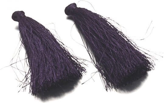 Decorative Tassel for DIY Crafts Purple 2pcs 8cm
