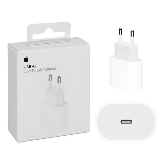 Apple Charger Without Cable with USB-C Port 20W Whites (Power Adapter A2940)