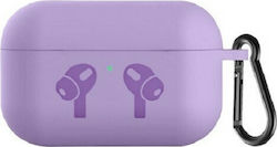 Θήκη Σιλικόνης με Γάντζο σε Μωβ χρώμα για Apple AirPods 3