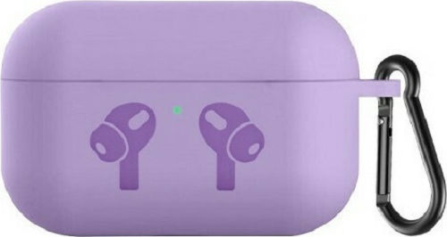 Case Silicone with Hook in Purple color for Apple AirPods 3