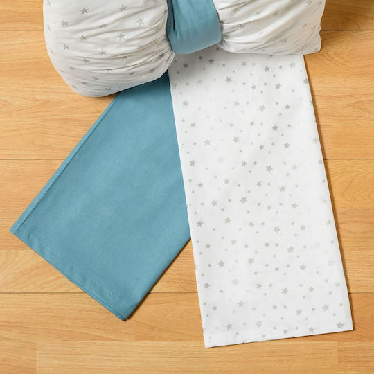 abo Set Lenjerie De Patut Bebe Albastru Cerulean 70x120cm abo Set Lenjerie De Patut Bebe Albastru Cerulean 70x120cm