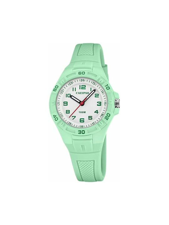 Calypso Kids Watch with Rubber/Plastic Strap Green