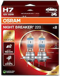 Osram Lamps Car Night Breaker H7 Halogen White 12V 55W 2pcs