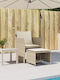 Fotoliu de exterior Rattan Bej cu pernă 50x50x36cm