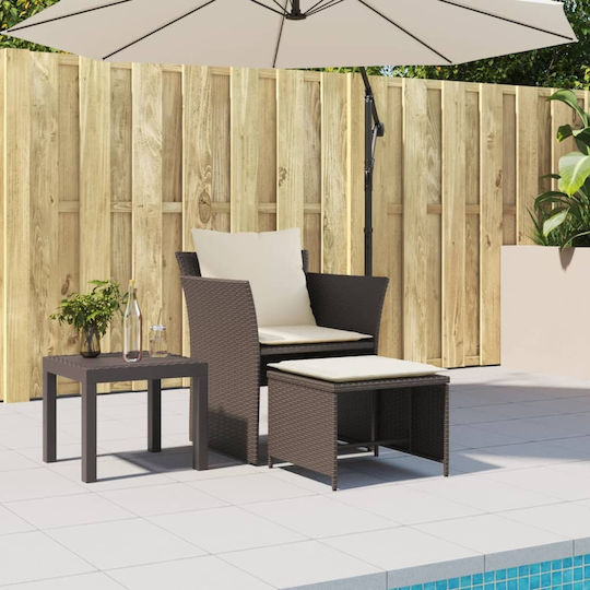Outdoor-Sessel Rattan Coffee mit Kissen 50x50x36εκ.